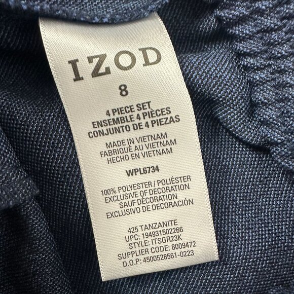 Izod Blue Polyester Boys Pants Size 8 - Picture 3 of 4